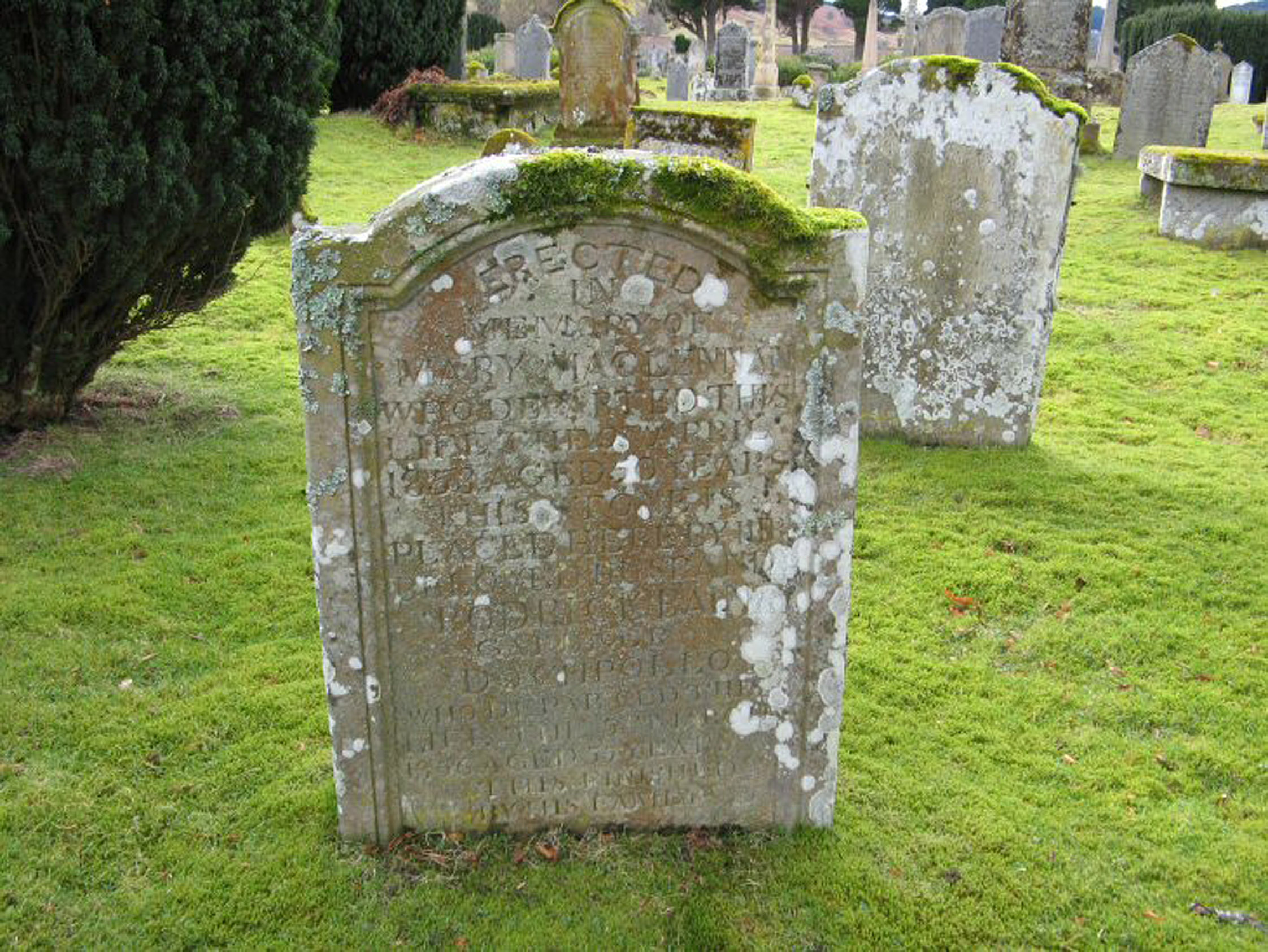 Photo of headstones/Mary MacLennan died 1853 MI Fodderty